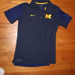 Navy Nike X University of Michigan Dri-Fit Polo